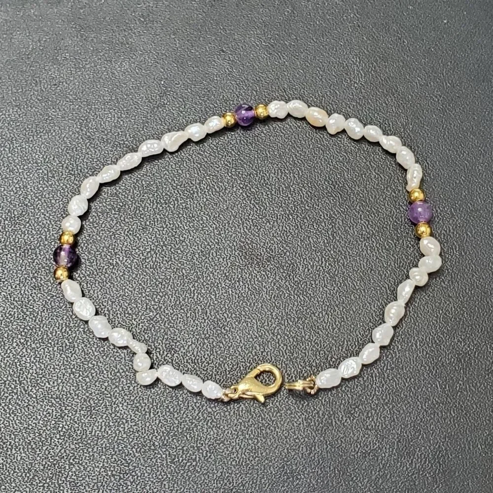 Child's seed pearl and amethyst bracelet 7